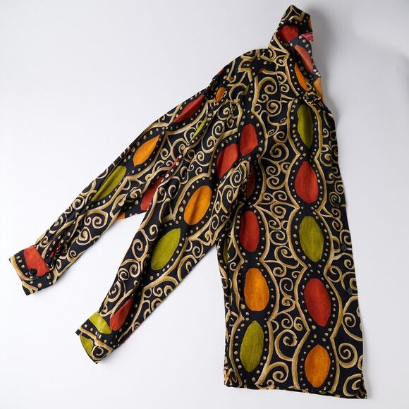 Vtg Alain Manoukian Boho Tribal Button Shirt Blouse 90s Indie maximalist Size 8 - Picture 9 of 10